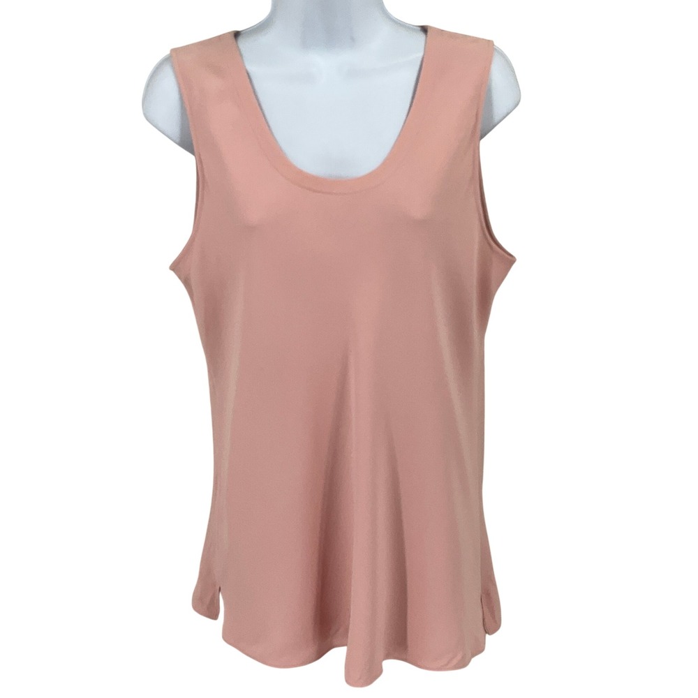 Eileen Fisher Top Womens L Pink Silk Stretch Sleeveless Minimalist Capsule